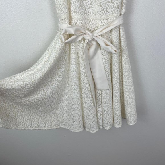 Amanda Uprichard White Floral Lace Tie Waist Dress - Picture 3 of 9